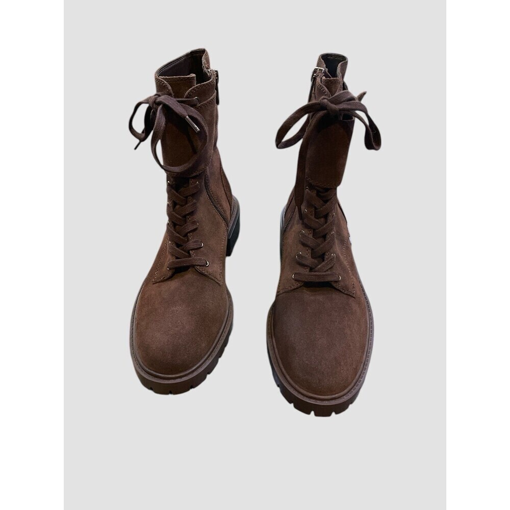 Vince Camuto Fawdry Womens Chocolate Brown Combat & Lace-up Boots Side Zip 6.5M - Picture 2 of 9